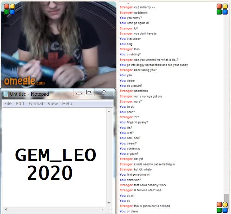 Premium GemLeo Nerdy Girl Rides Her Hairbursh On Omegle Omegle  